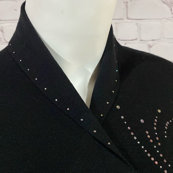 Élégant black rhinstone sweater - Picture 4 of 6